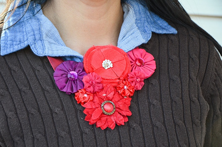 Flower clearance bib necklace